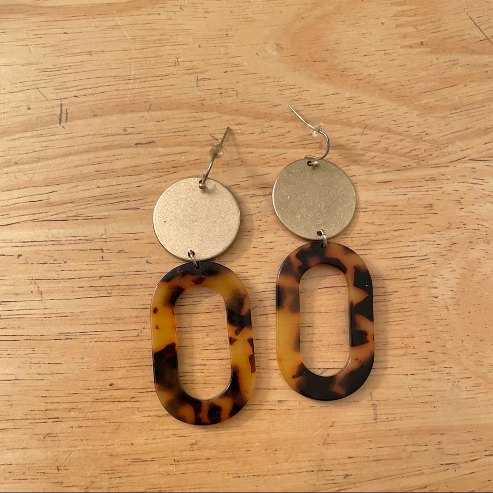 Francesca’s gold and tortoise dangle earrings
